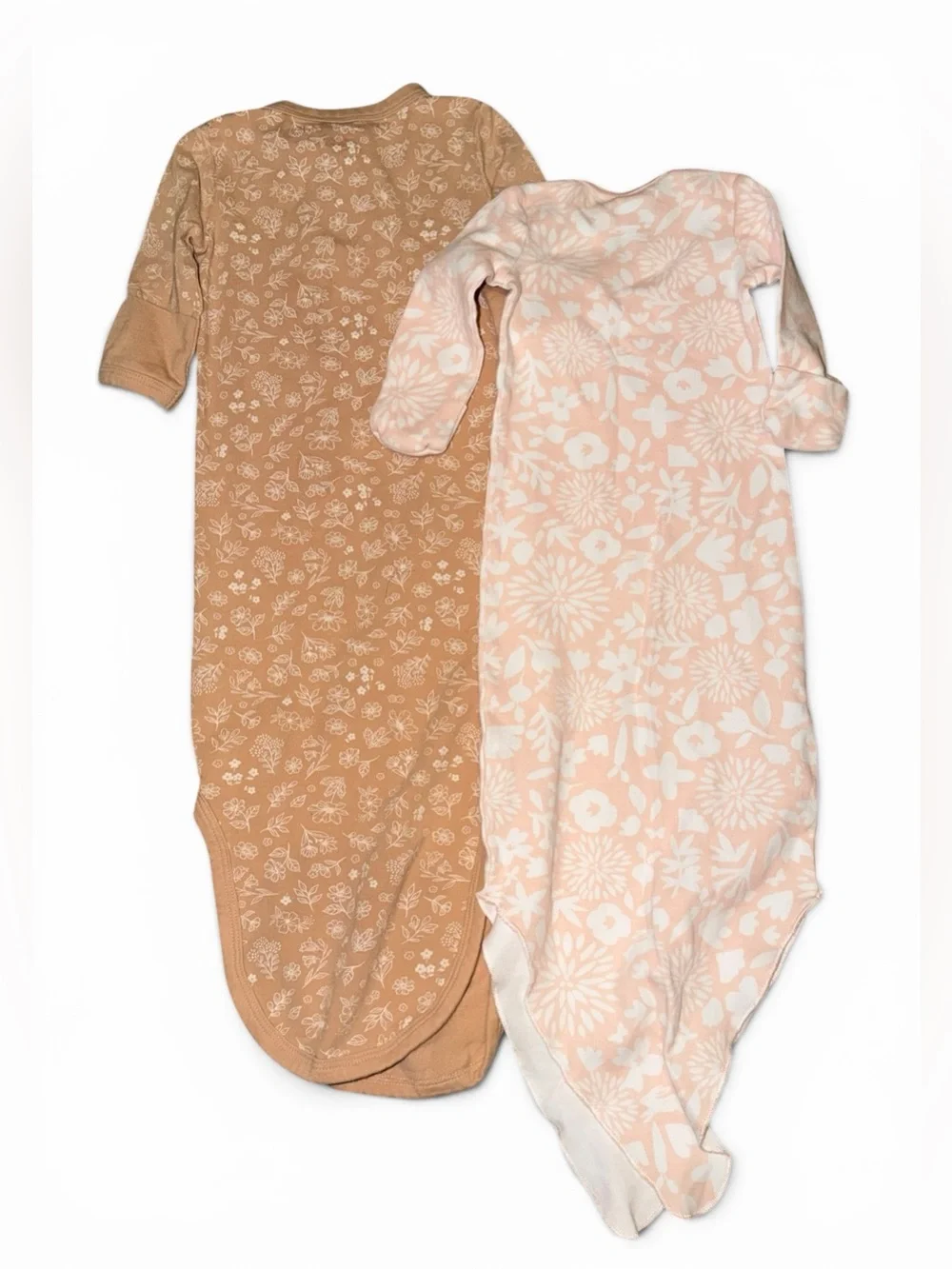 Organic Cotton Baby Sleep Gown Lot Mac & Moon Easy Peasy Floral Newborn 0-3M